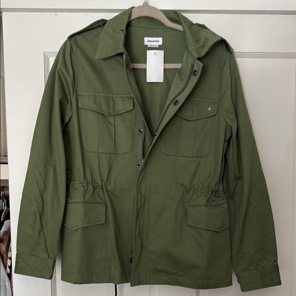 Zadig and Voltaire Green Military Style Jacket
